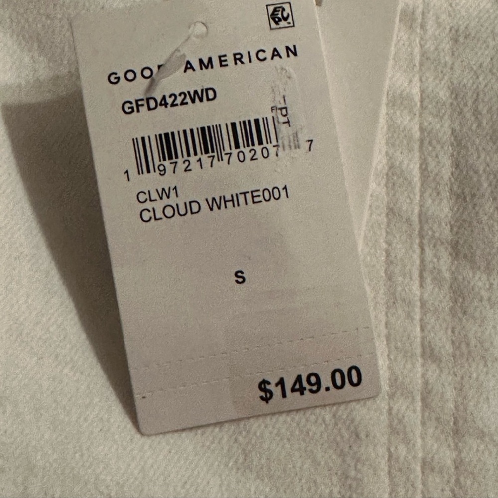 NWT GOOD AMERICAN
Denim Shift Dress in Clound White Sz Small - - Picture 7 of 10